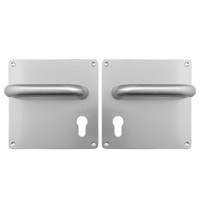 Dortrend Witley Door Furniture Handle on Large Plate Euro Cylinder Satin