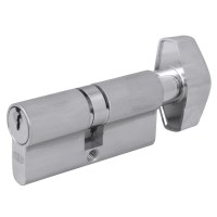 Union 2x19 Euro Key and Turn Cylinder 74mm Satin Chrome Keyed Alike