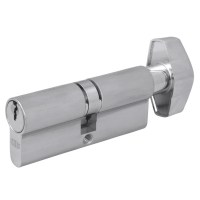 Union 2x19 Euro Key and Turn Cylinder 74mm Satin Chrome Master Keyed CABD