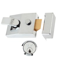 Yale 89 Cylinder Nightlatch 92mm Chrome Plated Case Chrome Plated Cylinder