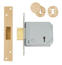 Chubb - Union 3G114E 5 Lever BS3621:2007 Dead lock 80mm Polished Brass