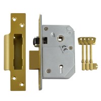 Chubb - Union 3K74E 5 Lever BS3621:2007 Sashlock 67mm Polished Brass