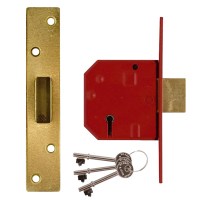 Union 2134E 5 Lever Dead lock 64mm Polished Brass