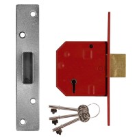 Union 2134E 5 Lever Dead lock 64mm Satin Chrome