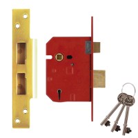 Union 2234E 5 Lever BS3621:2007 Sashlock 67mm Polished Brass