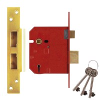 Union 2234E 5 Lever BS3621:2007 Sashlock 80mm Polished Brass