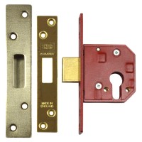 Union L2144E Euro Profile Mortice Deadlock Case 67mm Polished Brass