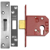 Union L2144E Euro Profile Mortice Deadlock Case 80mm Satin Chrome