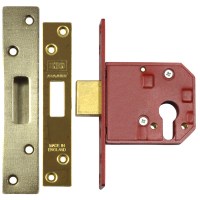 Union L2144E Euro Profile Mortice Deadlock Case 80mm Polished Brass