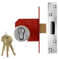 Union 212441E BS:3621 Euro Cylinder Mortice Dead Lock 80mm Satin Chrome