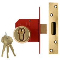 Union 212441E BS:3621 Euro Cylinder Mortice Dead Lock 80mm Brass