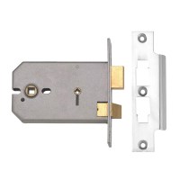 Union 2026 Horizontal Bathroom Mortice Lock 127mm Satin Chrome