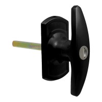 Lowe and Fletcher 1616 Locking Garage Door Handle Square 55mm Black