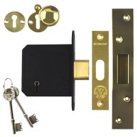 Securefast SKDB3 5 Lever BS3621:2007 Dead Lock 76mm polished Brass