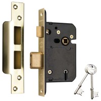 Securefast 5 Lever BS3621:2007 Sashlock 64mm Polished Brass