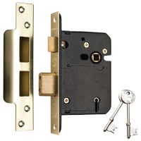 Securefast 5 Lever BS3621:2007 Sashlock 76mm Polished Brass