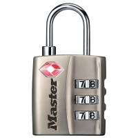 Master Lock 4680 Combination Luggage TSA Padlock Nickel