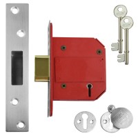 Union 2100 StrongBolt BS3621:2007 Mortice Deadlock  81mm Satin Chrome