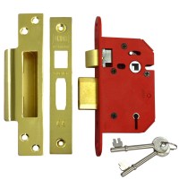 Union 2205 StrongBolt 5 Lever Sashlock 68mm Polished Brass