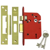 Union 2203 StrongBolt 3 Lever Sashlock 81mm Polished Brass