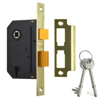 Union Essential 3 Lever Sashlock 65mm Electro Brass