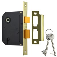 Union Essential 3 Lever Sashlock 79mm Electro Brass