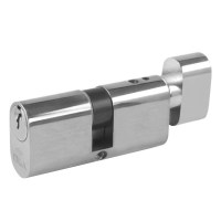 CISA 09023-10 5 Pin Oval Key and Turn Cylinder 65mm Satin Chrome