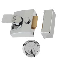 Yale 85 Cylinder Nightlatch 62mm Satin Chrome Case Satin Chrome Cylinder