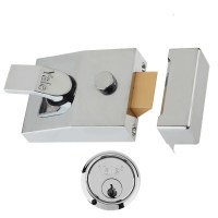 Yale 89 Cylinder Nightlatch 92mm Satin Chrome Case Satin Chrome Cylinder