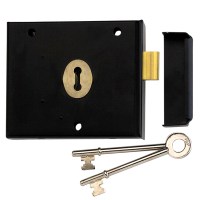 Union 1116 Rim Double Handed Deadlock Black - Keyed Alike
