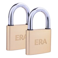 ERA Brass Padlock with Hardened Shackle 40mm Twin Pack