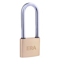 ERA Brass Padlock with Long Hardened Shackle 40mm