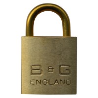 B&G Warded Brass Open Shackle Padlock - Brass Shackle - 32mm - D101B
