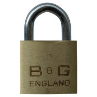 B&G Warded Brass Open Shackle Padlock - Steel Shackle - 38mm KA `D4` - D102