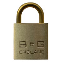 B&G Warded Brass Open Shackle Padlock - Brass Shackle - 32mm KA `D4` - D101B