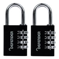 Defender TSA Combination Travel Padlock - 20mm Twin Pack