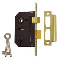 Union 2243 3 Lever Sashlock 64mm Polished Brass