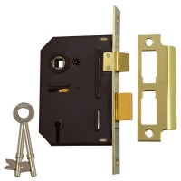 Union 2243 3 Lever Sashlock 76mm Polished Brass