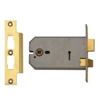 Union 2077 3 Lever Horizontal Mortice Lock 152mm Brass Keyed Alike