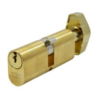 Union 2X13 Oval Key and Turn Cylinder - 74mm - Brass