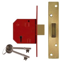 Union 2134 5 Lever Dead lock 64mm Polished Brass