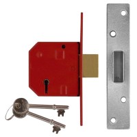 Union 2134 5 Lever Dead lock 64mm Satin Chrome