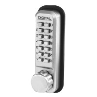 Lockey 2500 Digital Door Lock for Sliding Doors Satin Chrome