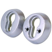 Union 53043 Cylinder Rose Escutcheon Bolt Through Satin Chrome