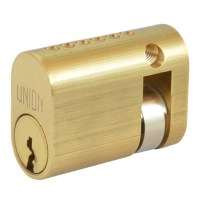 Union 2x1 5 Pin Oval Cylinder Single 40mm Brass Keyed Alike