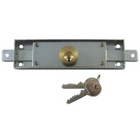 Tessi 6430 Narrow Central Shutter Door Lock Silver with Brass Cylinder