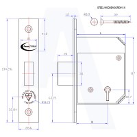 Asec Vital British Standard 5 Lever Deadlock BS BS3621