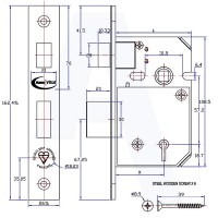 Asec Vital British Standard 5 Lever Sash Lock BS BS3621