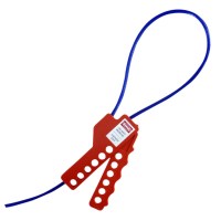 Asec Lockout Tagout Safety Cable Hasp Non Conductive - Red Nylon