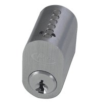 Asec 6 Pin External Scandinavian Oval Cylinder Satin Chrome